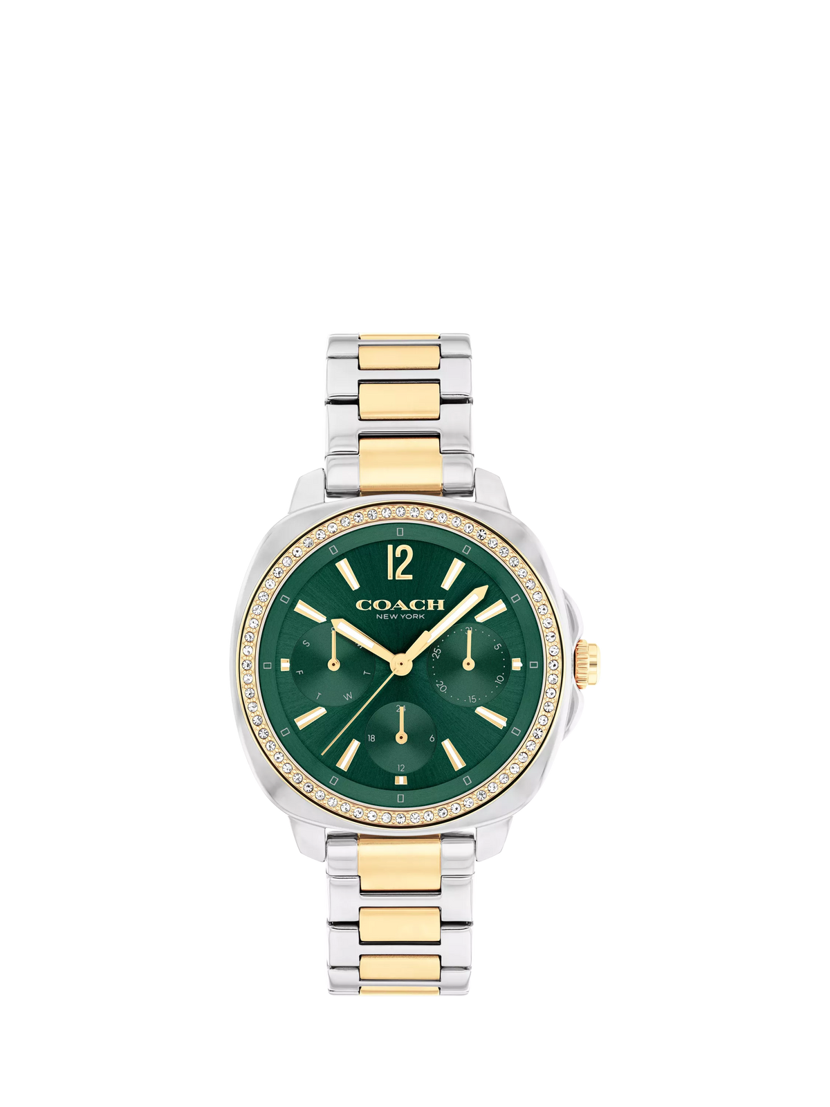 Coach Kitt 34mm crystal bezel watch gold silver, UK version