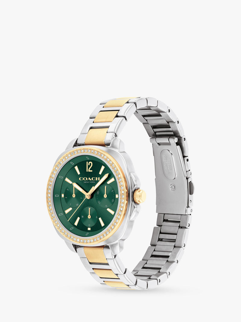 Coach Kitt 34mm crystal bezel watch gold silver, UK version