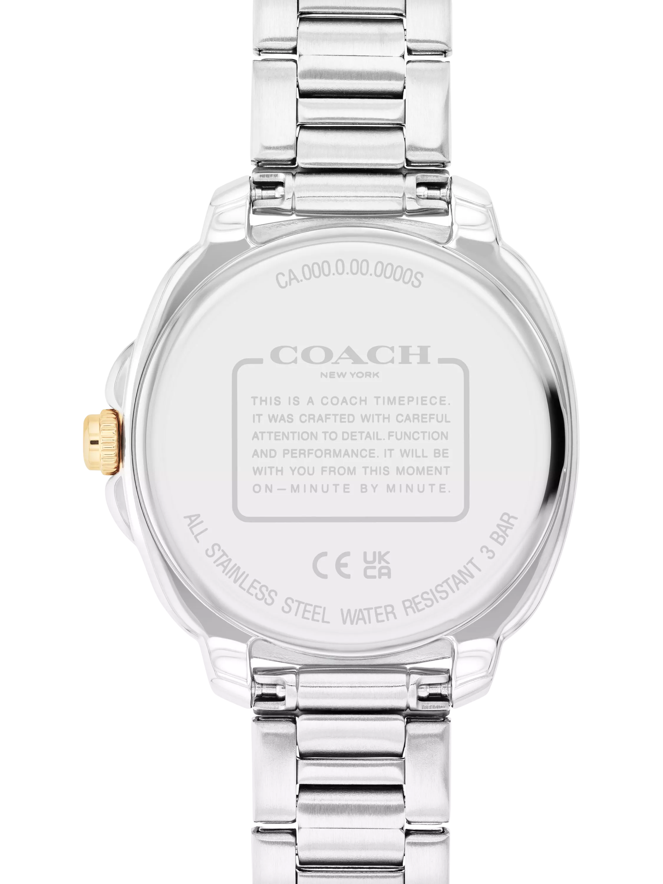 Coach Kitt 34mm crystal bezel watch gold silver, UK version