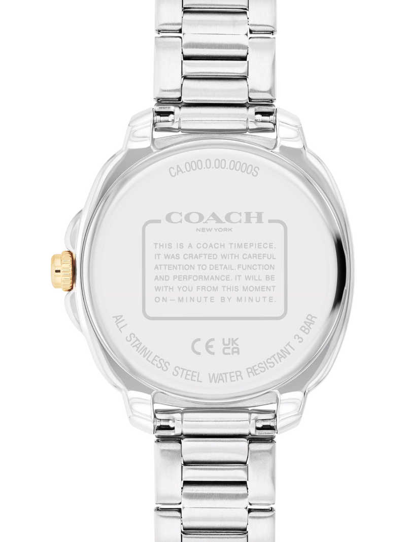 Coach Kitt 34mm crystal bezel watch gold silver, UK version