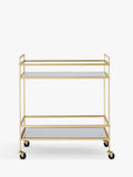 West Elm bar cart antique brass mirrored shelves, imported from the UK