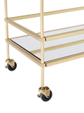 West Elm bar cart antique brass mirrored shelves, imported from the UK