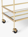 West Elm bar cart antique brass mirrored shelves, imported from the UK