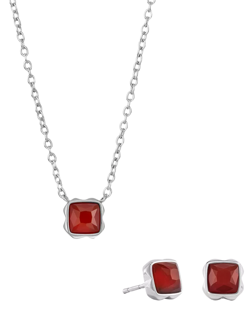 COEUR DE LION Citrin-Anhänger-Halskette und Ohrring-Set (britische Marke)