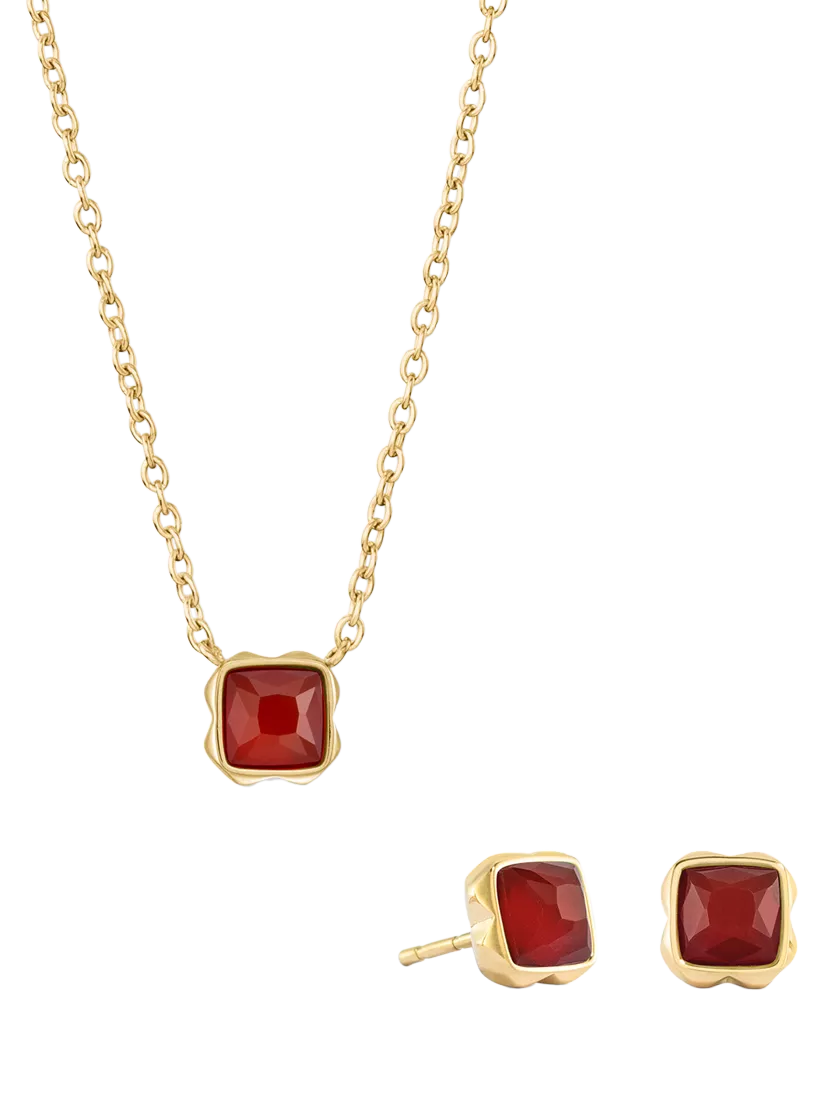 Coeur de Lion gold tone jewelry set with citrine stone, imported from the UK