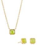 COEUR DE LION Semi-Precious Stone Pendant Necklace and Stud Earring Set, Gold