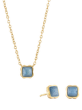 COEUR DE LION Semi-Precious Stone Pendant Necklace and Stud Earring Set, Gold