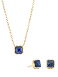 COEUR DE LION Semi-Precious Stone Pendant Necklace and Stud Earring Set, Gold