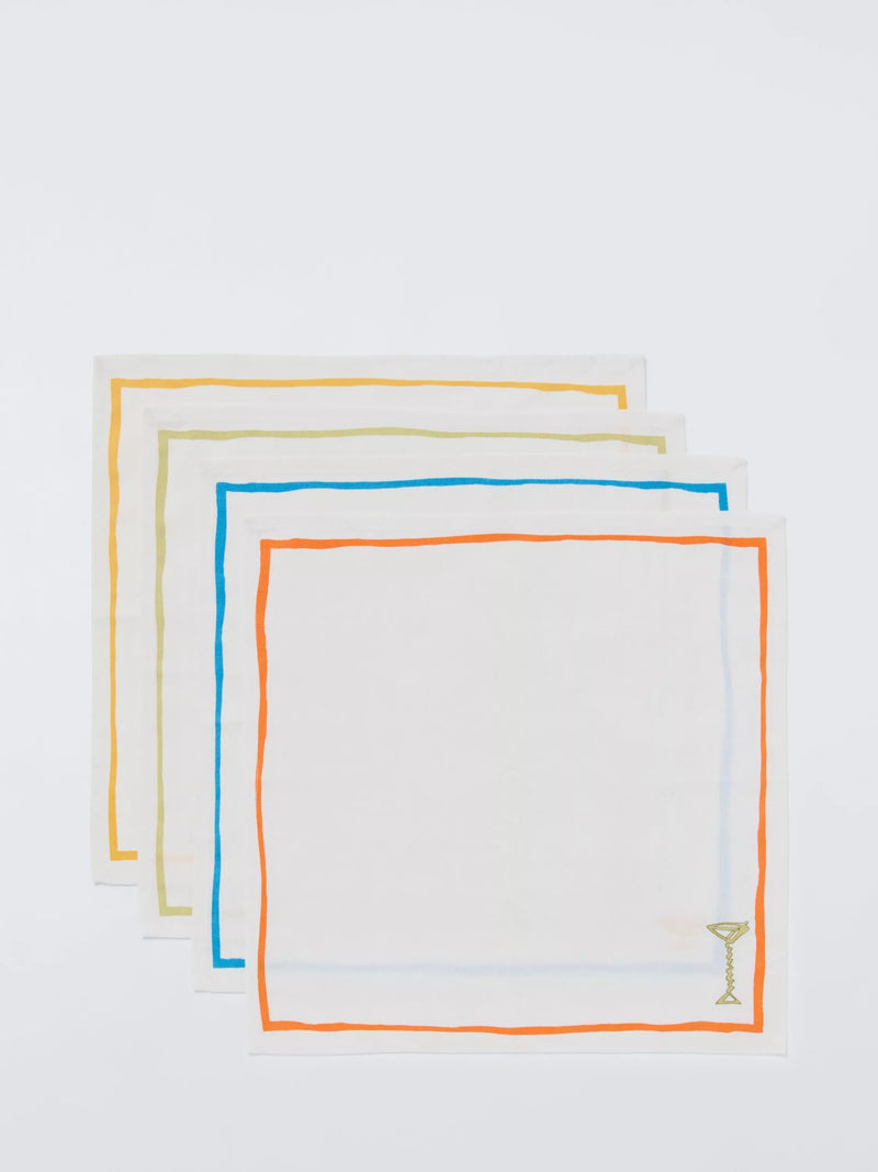 John Lewis cocktail motif cotton napkins set of 4, imported from the UK