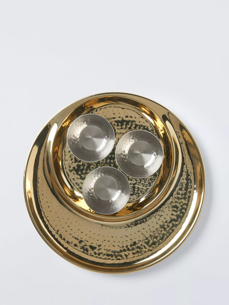 John Lewis hammered gold thali serving set 5 piece, UK version