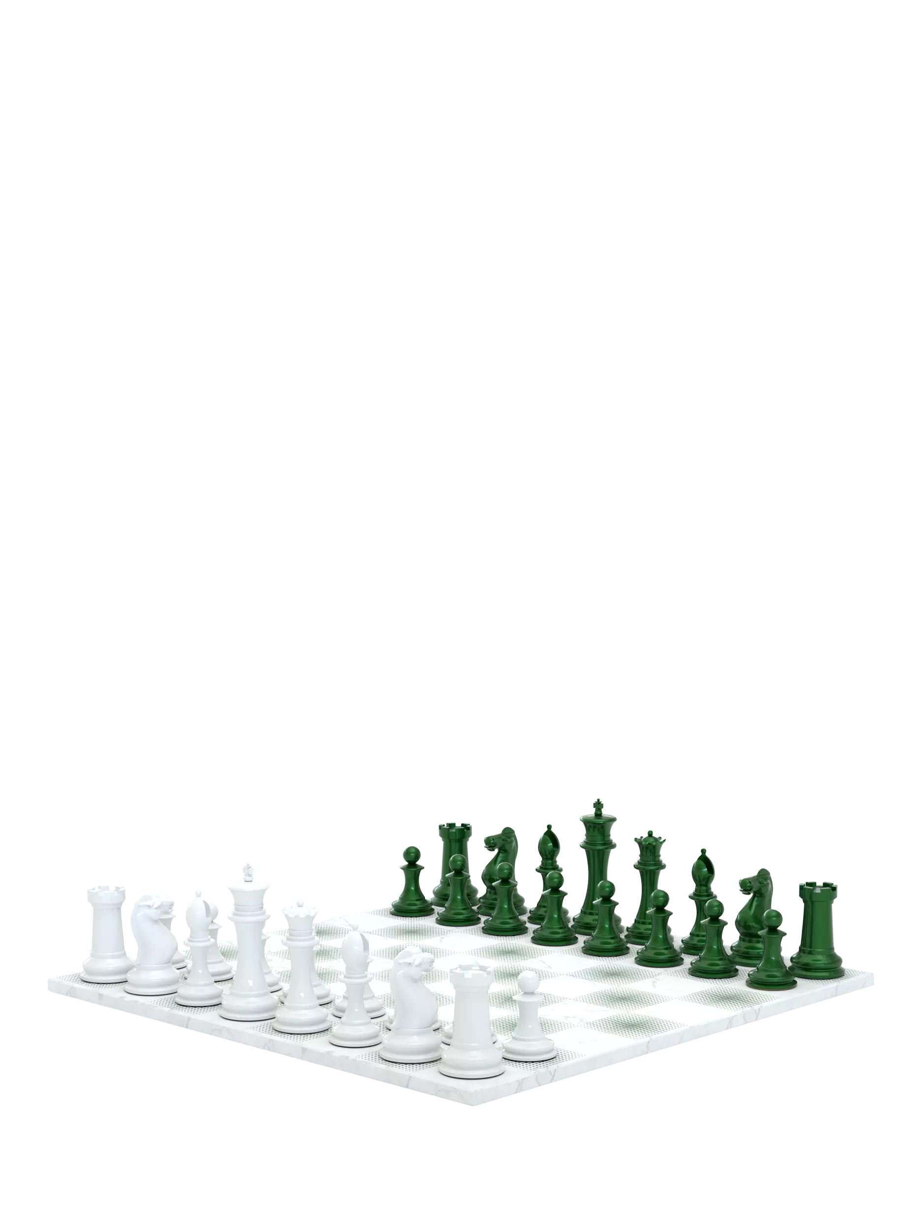 Skyline Chess Heavyweight Steel Chess Set Green Gradient, UK version