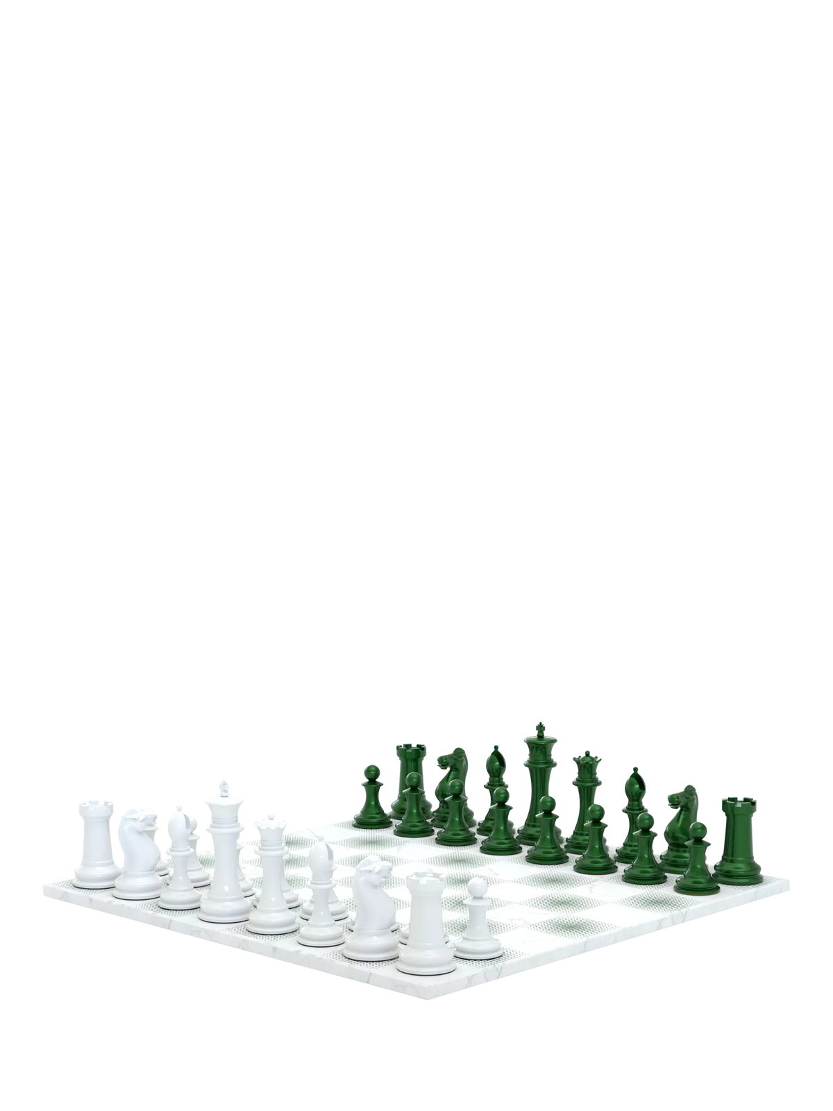 Skyline Chess Heavyweight Steel Chess Set Green Gradient, UK version