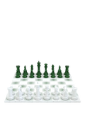 Skyline Chess Heavyweight Steel Chess Set Green Gradient, UK version