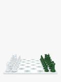 Skyline Chess Heavyweight Steel Chess Set Green Gradient, UK version