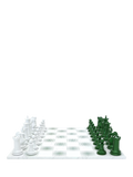 Skyline Chess Heavyweight Steel Chess Set Green Gradient, UK version