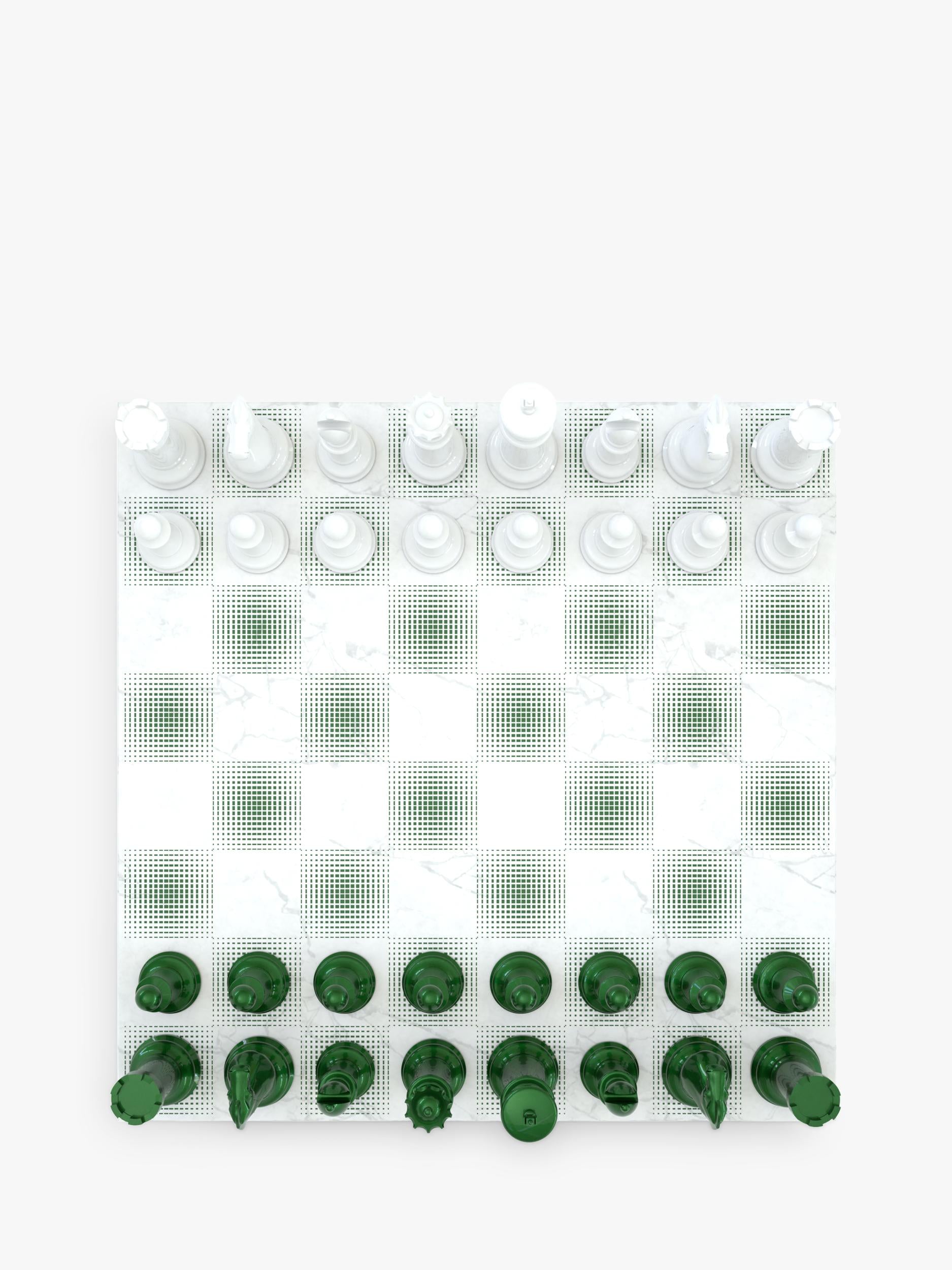 Skyline Chess Heavyweight Steel Chess Set Green Gradient, UK version