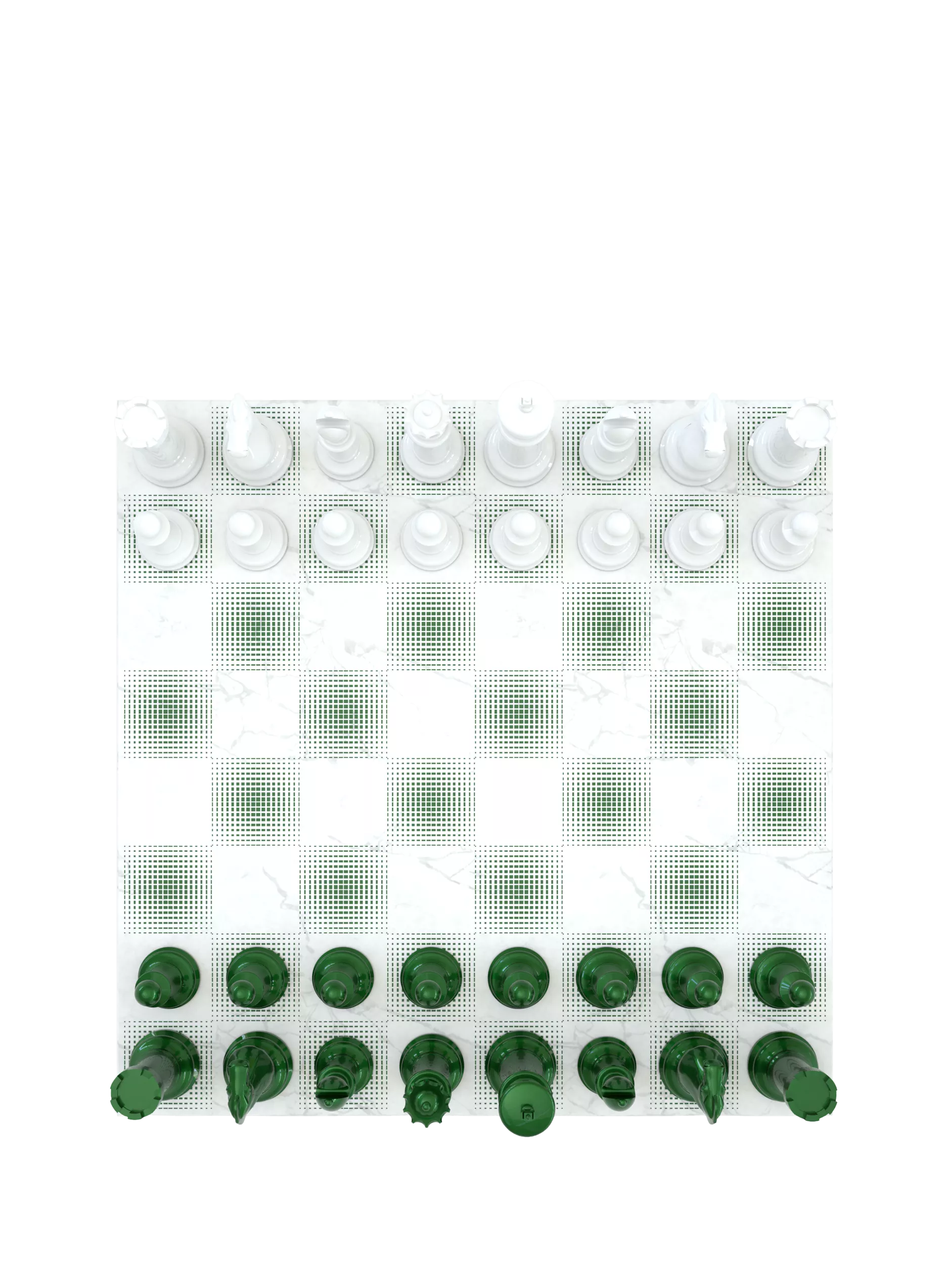 Skyline Chess Heavyweight Steel Chess Set Green Gradient, UK version