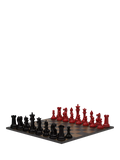 Skyline Chess wooden chess set Red/Black 34 pieces (British brand)