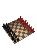 Skyline Chess wooden chess set Red/Black 34 pieces (British brand)
