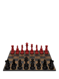 Skyline Chess wooden chess set Red/Black 34 pieces (British brand)