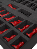 Skyline Chess wooden chess set Red/Black 34 pieces (British brand)