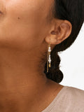 ENAMEL Copenhagen gold pearl chain earrings - British product