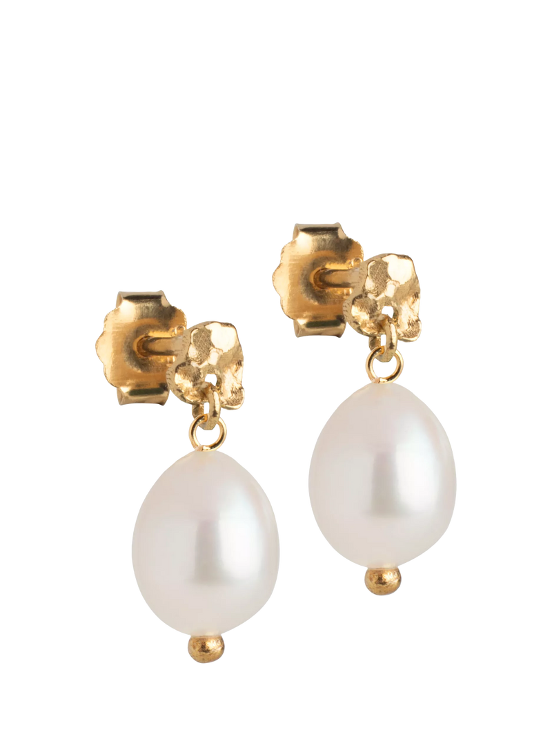 ENAMEL Copenhagen Poe Pearl Stud Earrings 14x6mm - British product