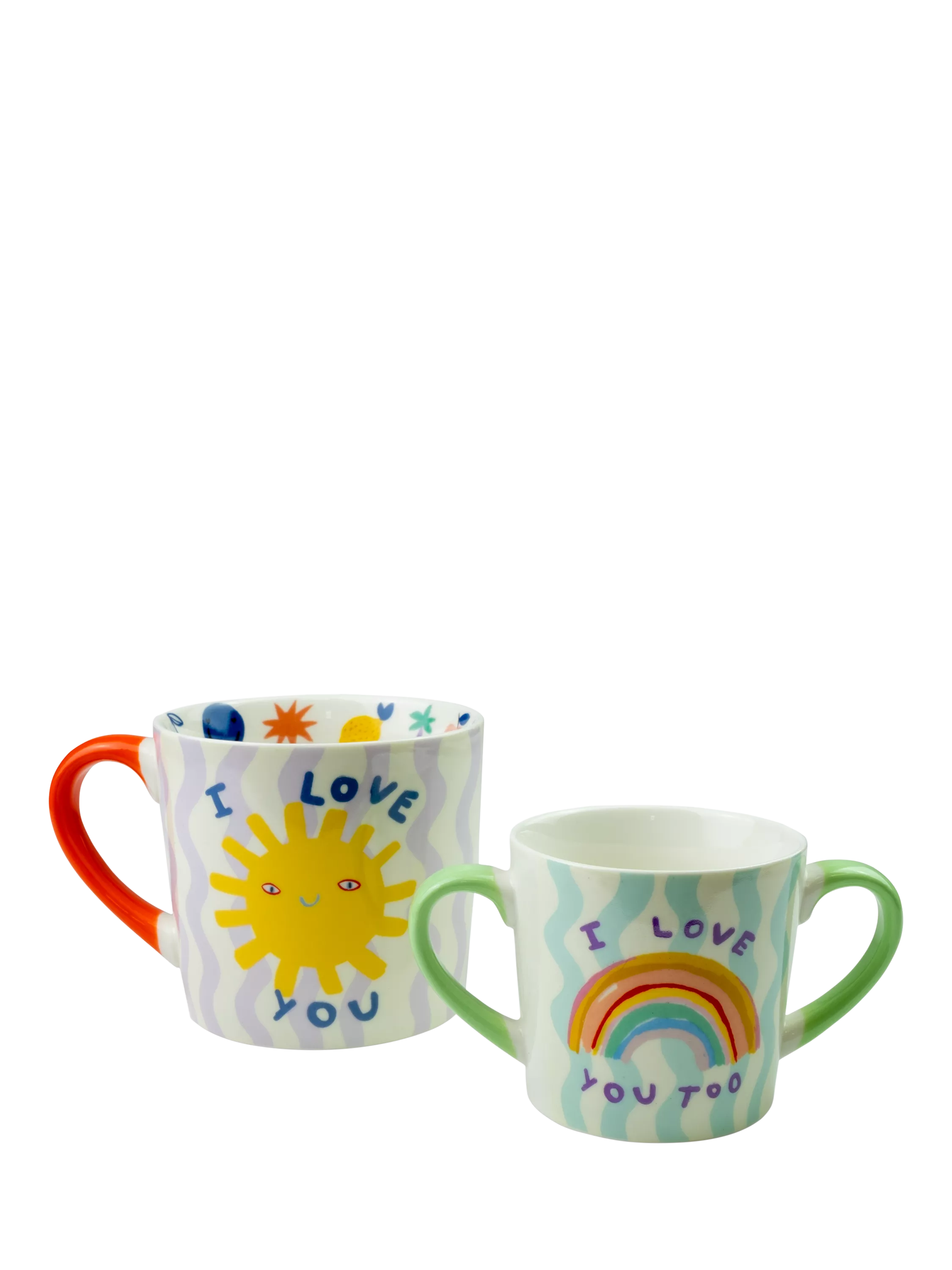 Eleanor Bowmer ceramic mugs gift set for adult and infant, multi - British product