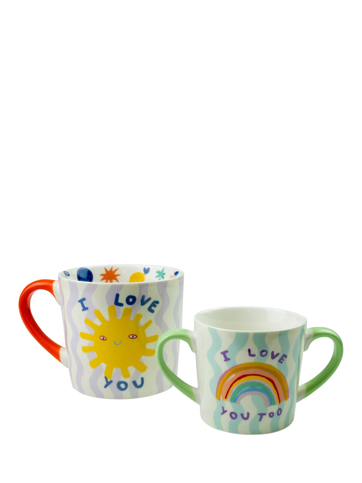 Eleanor Bowmer ceramic mugs gift set for adult and infant, multi - British product