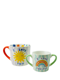 Eleanor Bowmer ceramic mugs gift set for adult and infant, multi - British product