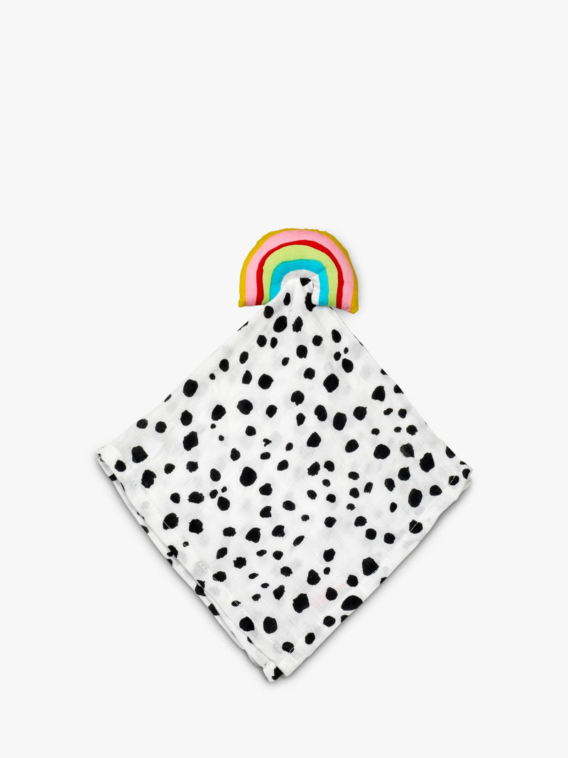 Eleanor Bowmer muslin comforter rainbow toy attachment, UK version