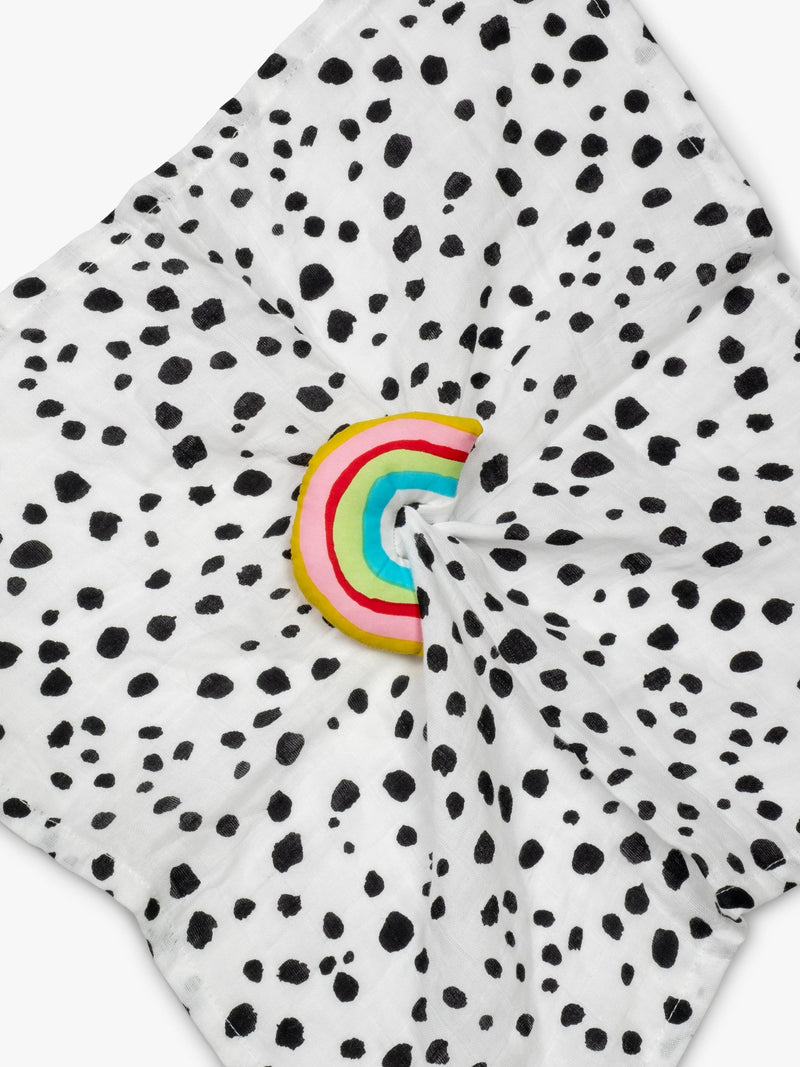 Eleanor Bowmer muslin comforter rainbow toy attachment, UK version