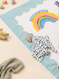 Eleanor Bowmer muslin comforter rainbow toy attachment, UK version