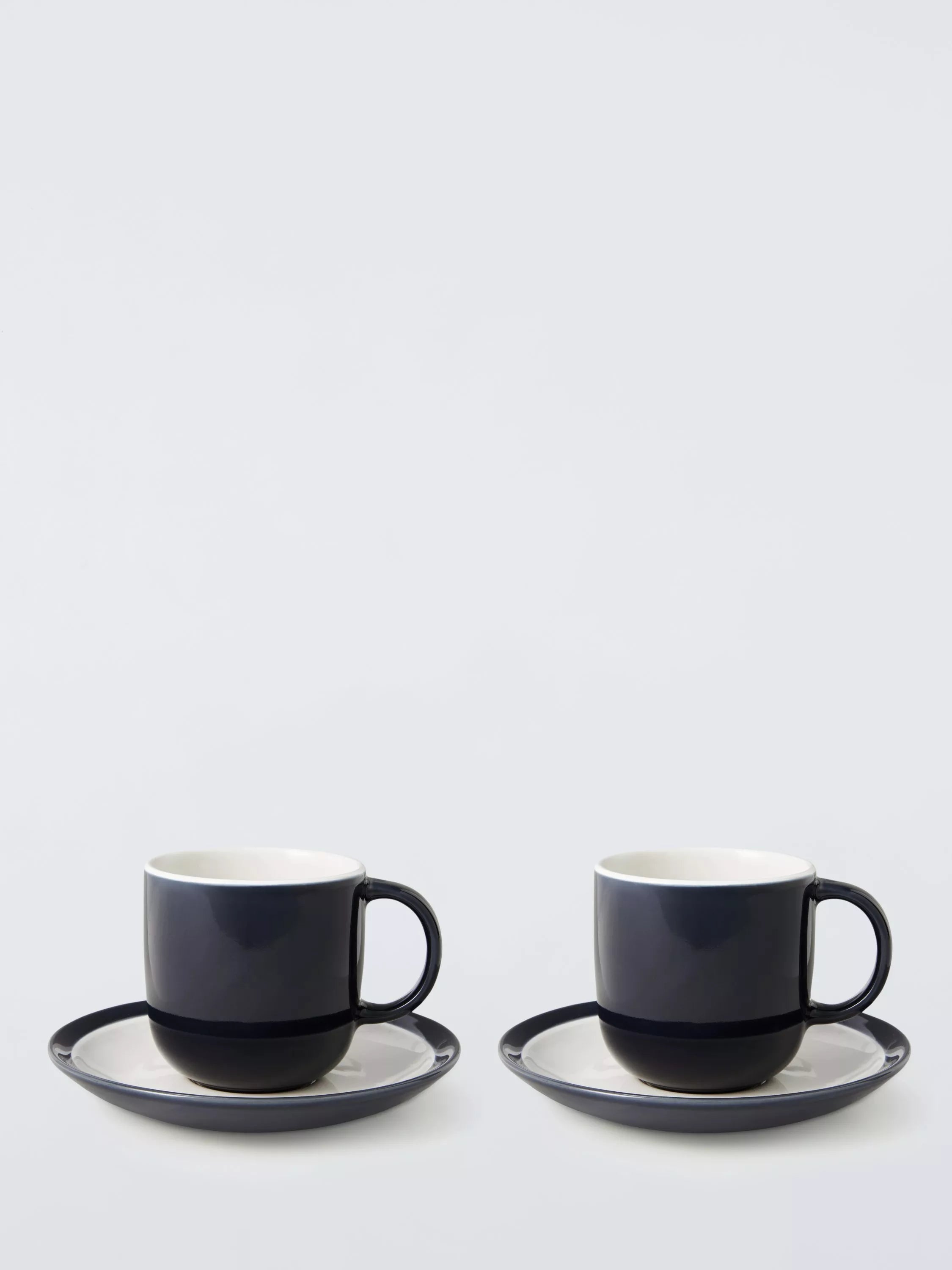 John Lewis stoneware cup and saucer set, Blue Indigo, 250ml (British brand)