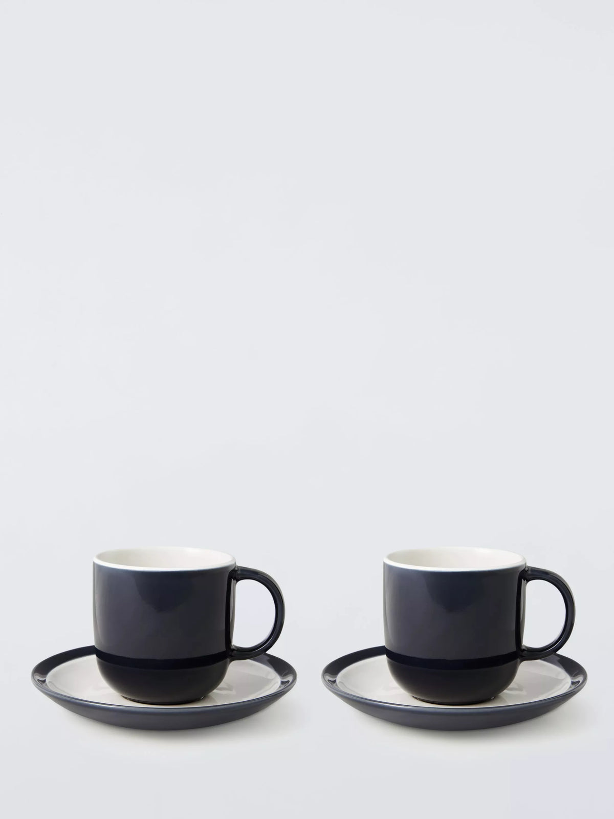 John Lewis stoneware cup and saucer set, Blue Indigo, 250ml (British brand)