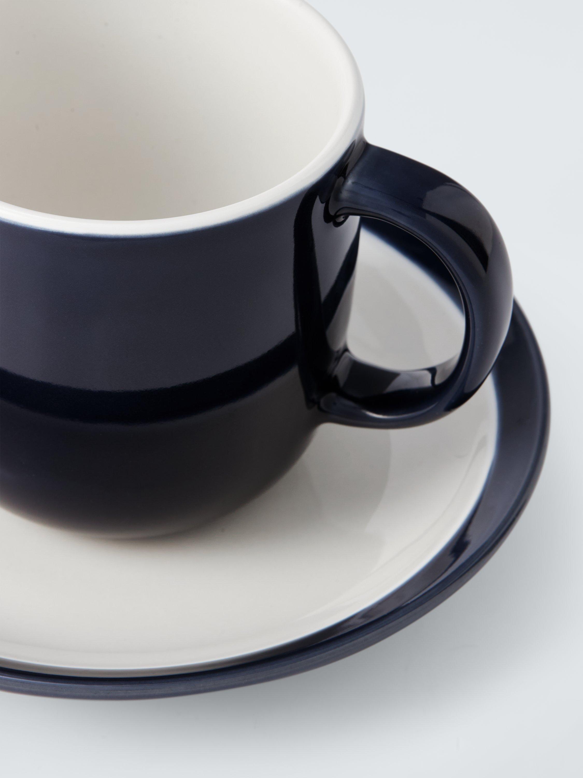 John Lewis stoneware cup and saucer set, Blue Indigo, 250ml (British brand)