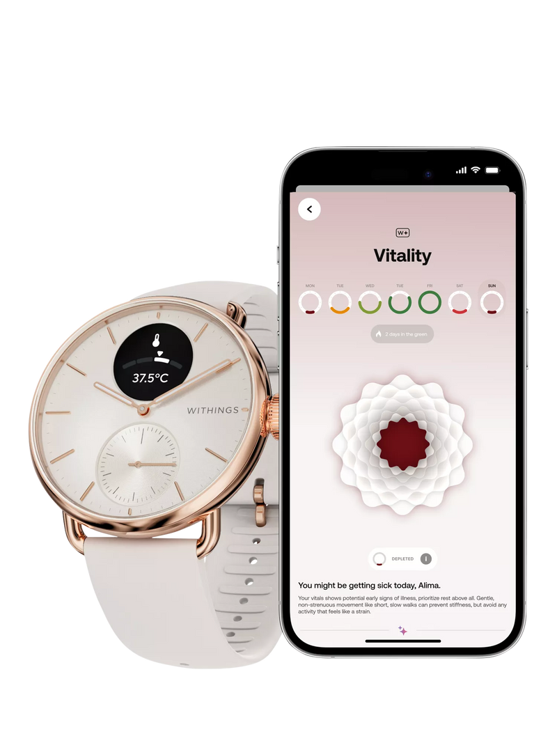 Withings ScanWatch 2 hybrid smartwatch 38mm rose gold (British brand)