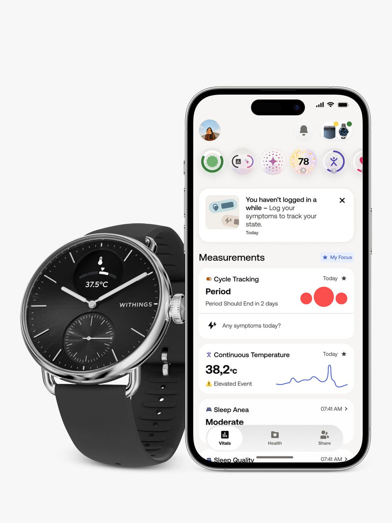 Withings Scanwatch 2 hybrid smartwatch 38mm black (British brand)
