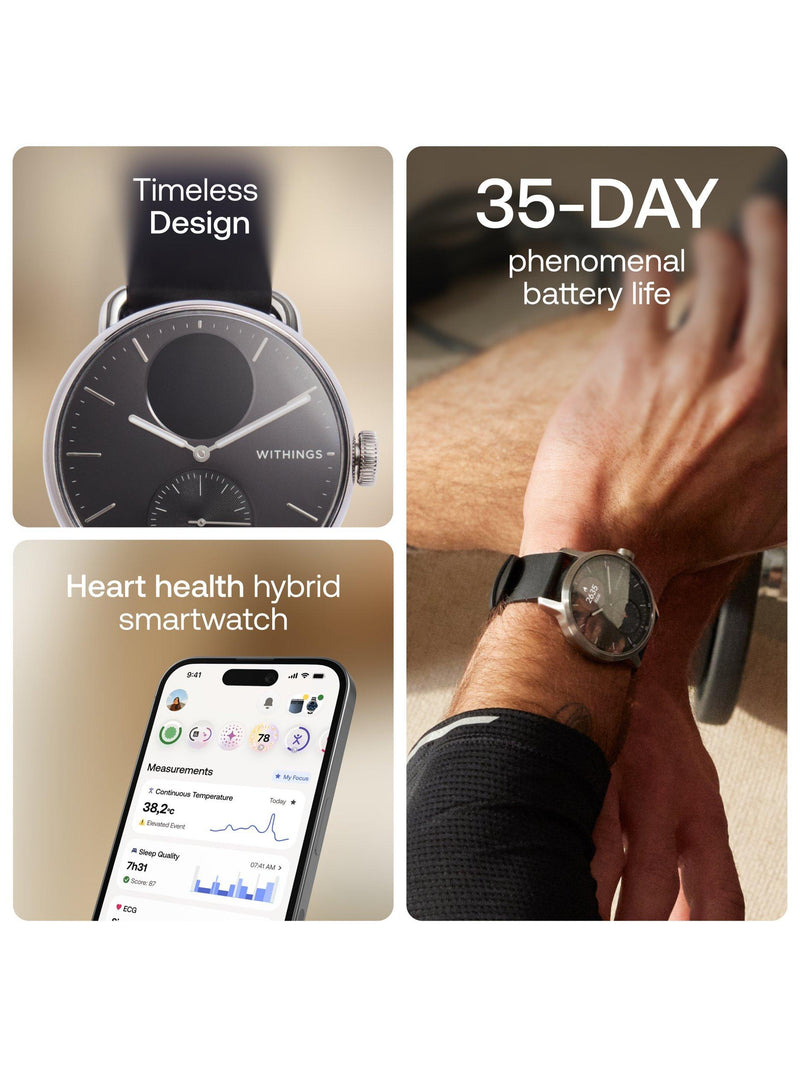 Withings Scanwatch 2 hybrid smartwatch 38mm black (British brand)