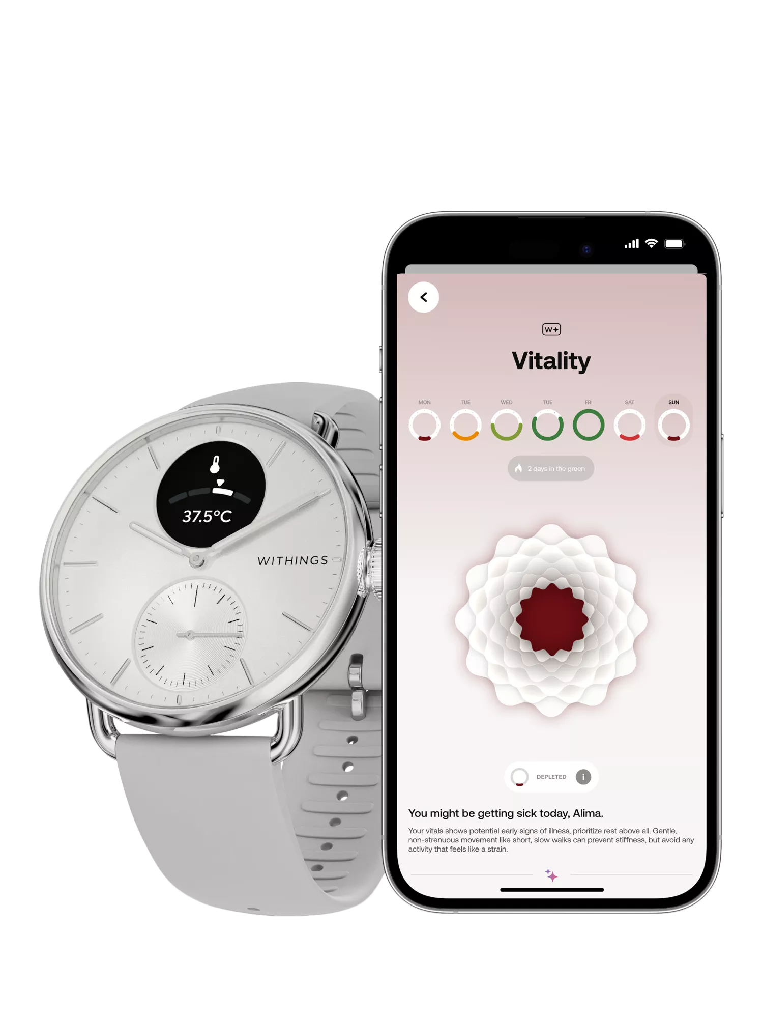 Withings Scanwatch 2 hybrid smartwatch white 38mm, imported from the UK