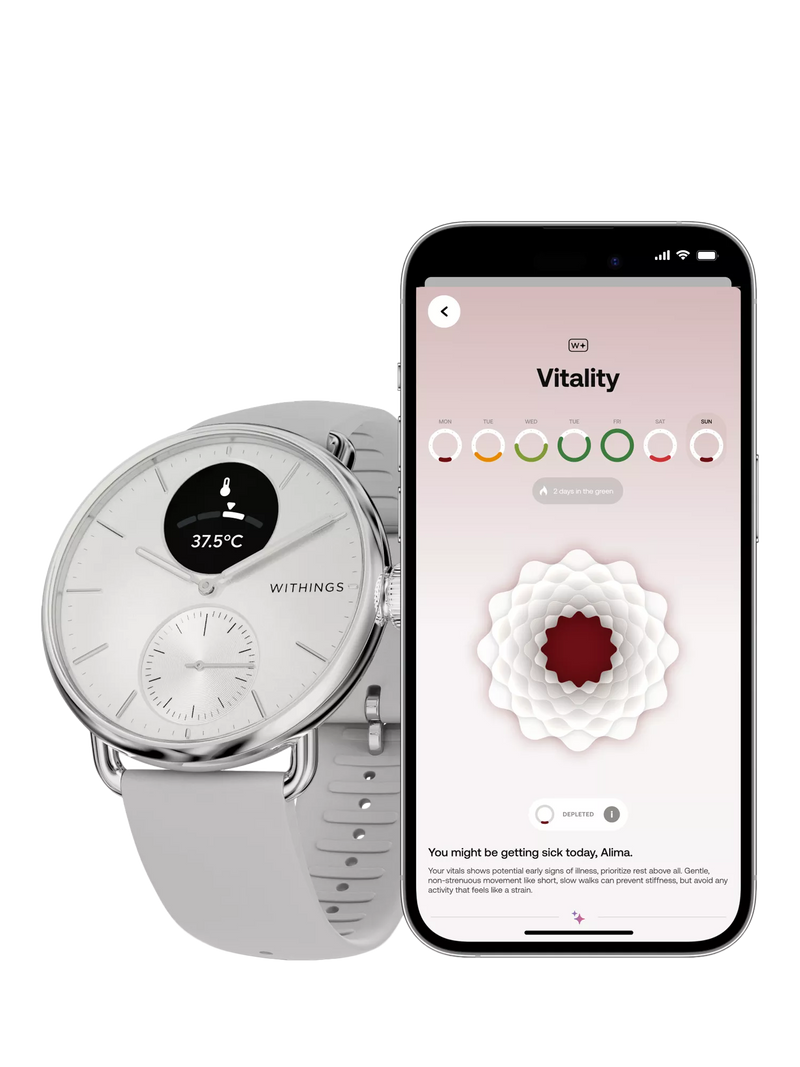 Withings Scanwatch 2 hybrid smartwatch white 38mm, imported from the UK