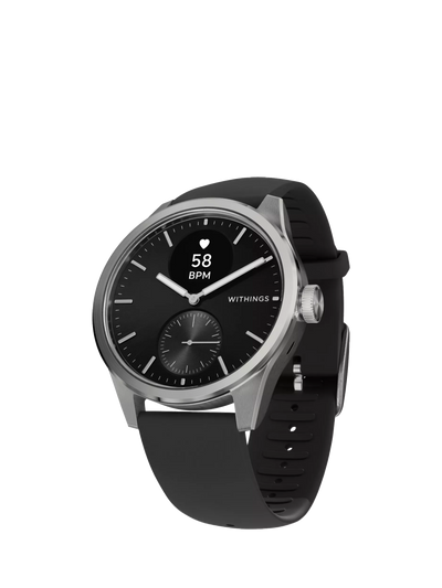 John Lewis Withings Scanwatch 2 Health & Activity Tracking Smartwatch, 42mm, Black- Buy online at McGrocer