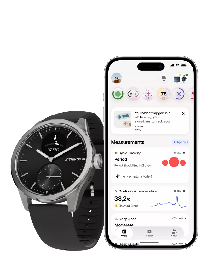 Withings Scanwatch 2 hybrid smartwatch 42mm black, UK version