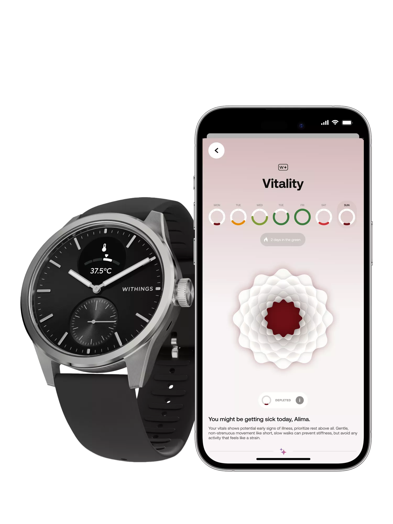 Withings Scanwatch 2 hybrid smartwatch 42mm black, UK version