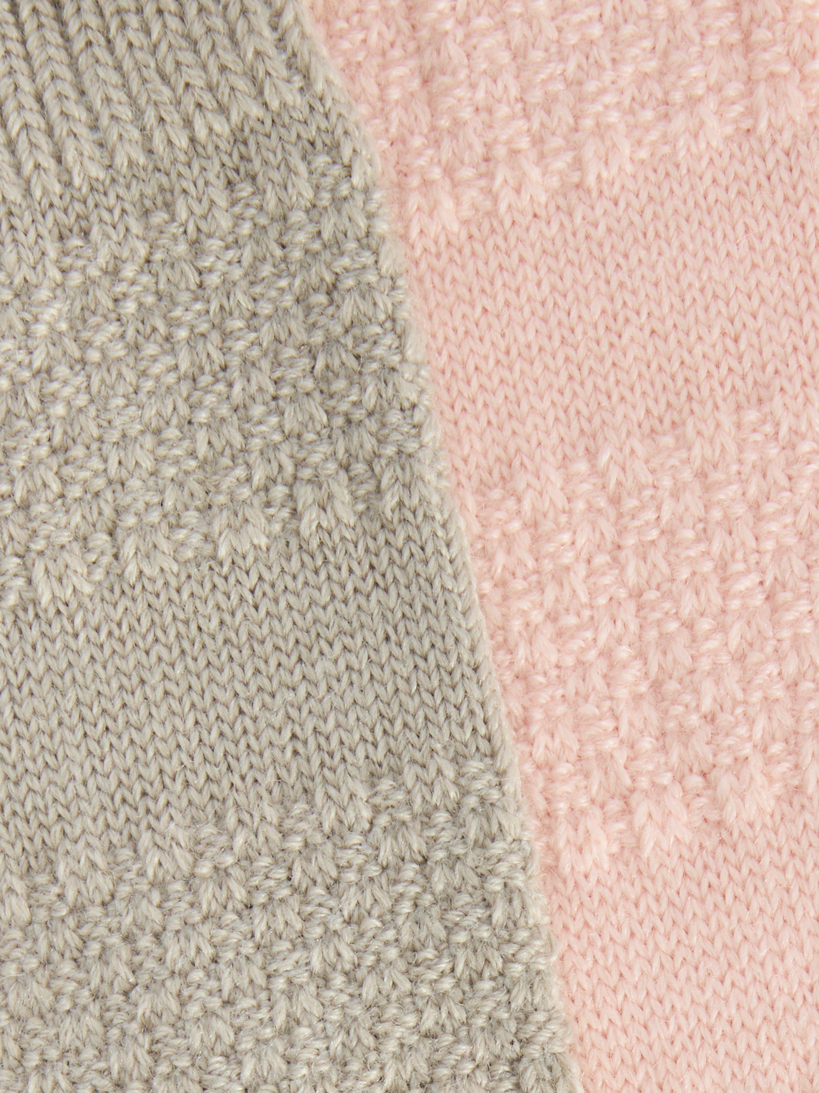John Lewis textured wool blend ankle socks pack of 2 grey pink - British product