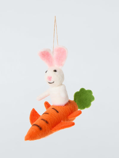 John Lewis John Lewis Felt Bunny and Carrot Plane Hanging Decoration- Buy online at McGrocer