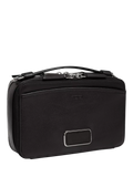 TUMI Myla leather crossbody bag in black gunmetal (British brand)