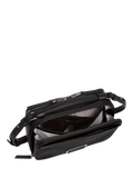 TUMI Myla leather crossbody bag in black gunmetal (British brand)