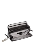 TUMI Myla leather crossbody bag in black gunmetal (British brand)