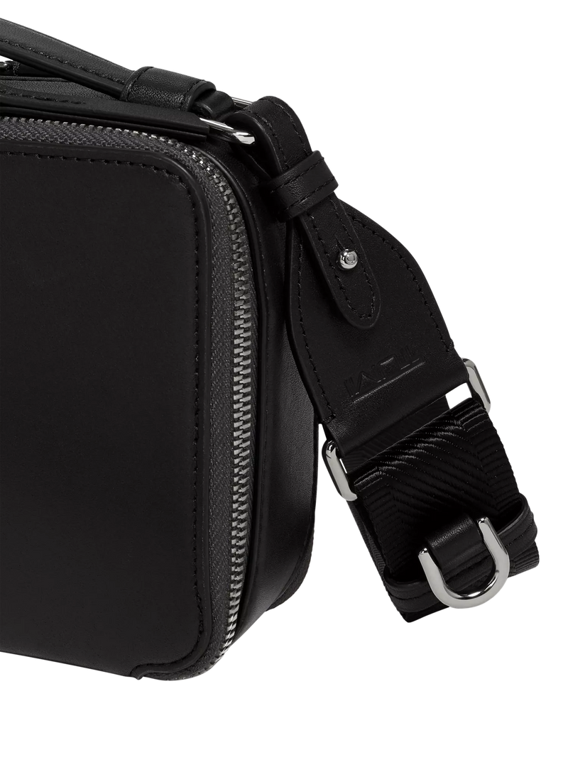 TUMI Myla leather crossbody bag in black gunmetal (British brand)
